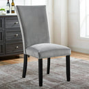 D135C-GRY GRAY VELVET DINING CHAIR
