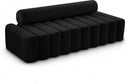 Melody Stationary Fabric Sofa And Lovseat Set 647Black-S2