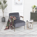521 Woodford Grey Velvet Accent Chair