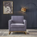 Grey Velvet Barrel Chair RC02GG