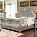  Color_Champagne Size_California King -- Furniture of America Fromberg King Upholstered Sleigh Bed IMAGE 1