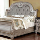  Color_Champagne Size_California King -- Furniture of America Fromberg King Upholstered Sleigh Bed IMAGE 2