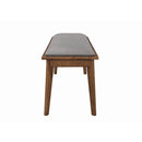  Coaster Furniture Alfredo 108083 Upholstered Dining Bench - Grey and Natural Walnut IMAGE 3