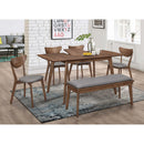  Coaster Furniture Alfredo 108083 Upholstered Dining Bench - Grey and Natural Walnut IMAGE 4