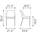  Zuo Magnus 101273 Dining Chair - White & Walnut IMAGE 9