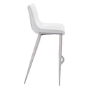  Zuo Magnus 101275 Barstool - White & Silver IMAGE 2