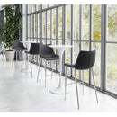  Zuo Magnus 101276 Barstool - Black & Silver IMAGE 7