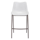  Zuo Magnus 101278 Barstool - White & Walnut IMAGE 3