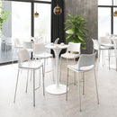  Zuo Ace 101283 Barstool - White & Silver IMAGE 7