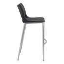  Zuo Ace 101284 Barstool - Black & Silver IMAGE 2