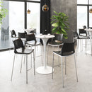  Zuo Ace 101284 Barstool - Black & Silver IMAGE 7