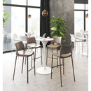  Zuo Ace 101286 Barstool - Brown & Walnut IMAGE 9