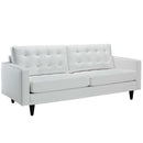  Modway Furniture Empress Stationary Bonded Leather Sofa EEI-1010-WHI IMAGE 2