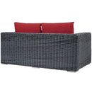  Modway Furniture Outdoor Seating Loveseats EEI-1865-GRY-RED IMAGE 3