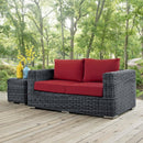  Modway Furniture Outdoor Seating Loveseats EEI-1865-GRY-RED IMAGE 5