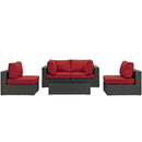 Modway Furniture Outdoor Seating Sets EEI-1882-CHC-RED-SET IMAGE 2