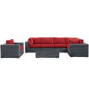  Modway Furniture Outdoor Seating Sets EEI-1892-GRY-RED-SET IMAGE 1