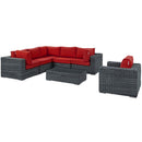  Modway Furniture Outdoor Seating Sets EEI-1892-GRY-RED-SET IMAGE 4