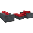 Modway Furniture Outdoor Seating Sets EEI-1893-GRY-RED-SET IMAGE 3