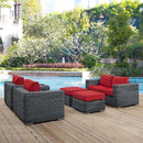  Modway Furniture Outdoor Seating Sets EEI-1893-GRY-RED-SET IMAGE 7