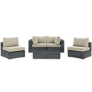  Modway Furniture Outdoor Seating Sets EEI-1896-GRY-BEI-SET IMAGE 1