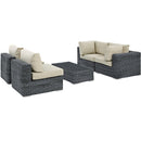  Modway Furniture Outdoor Seating Sets EEI-1896-GRY-BEI-SET IMAGE 3