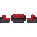  Modway Furniture Outdoor Seating Sets EEI-1896-GRY-RED-SET IMAGE 2