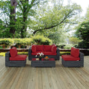  Modway Furniture Outdoor Seating Sets EEI-1896-GRY-RED-SET IMAGE 8