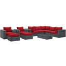 Modway Furniture Outdoor Seating Sets EEI-1902-GRY-RED-SET IMAGE 1