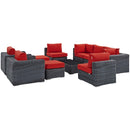  Modway Furniture Outdoor Seating Sets EEI-1902-GRY-RED-SET IMAGE 2