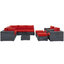  Modway Furniture Outdoor Seating Sets EEI-1902-GRY-RED-SET IMAGE 3
