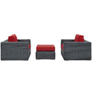  Modway Furniture Outdoor Seating Sets EEI-1905-GRY-RED-SET IMAGE 3