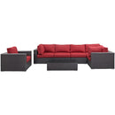  Modway Furniture Outdoor Seating Sets EEI-2157-EXP-RED-SET IMAGE 1