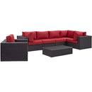  Modway Furniture Outdoor Seating Sets EEI-2157-EXP-RED-SET IMAGE 2