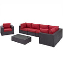  Modway Furniture Outdoor Seating Sets EEI-2157-EXP-RED-SET IMAGE 4