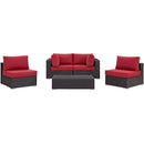 Modway Furniture Outdoor Seating Sets EEI-2163-EXP-RED-SET IMAGE 1