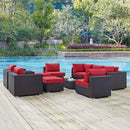 Modway Furniture Outdoor Seating Sets EEI-2169-EXP-RED-SET IMAGE 8