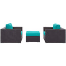  Modway Furniture Outdoor Seating Sets EEI-2174-EXP-TRQ-SET IMAGE 3