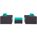 Modway Furniture Outdoor Seating Sets EEI-2174-EXP-TRQ-SET IMAGE 3