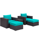  Modway Furniture Outdoor Seating Sets EEI-2201-EXP-TRQ-SET IMAGE 3