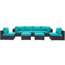 Modway Furniture Outdoor Seating Sets EEI-2204-EXP-TRQ-SET IMAGE 1