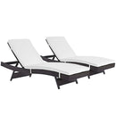  Modway Furniture Outdoor Seating Chaises EEI-2428-EXP-WHI-SET IMAGE 1