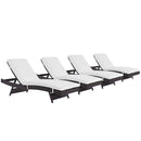  Modway Furniture Outdoor Seating Chaises EEI-2429-EXP-WHI-SET IMAGE 1