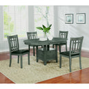  Coaster Furniture Lavon 108211 Oval 60-inch Extension Leaf Dining Table - Medium Grey IMAGE 4