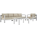  Modway Furniture Outdoor Seating Sets EEI-2563-SLV-BEI IMAGE 1