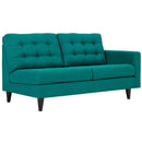  Modway Furniture Empress Stationary Fabric Loveseat EEI-2595-TEA IMAGE 1