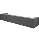 Modway Furniture Mingle Fabric 4 pc Sectional EEI-2829-GRY IMAGE 3