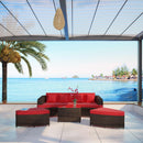  Modway Furniture Outdoor Seating Sets EEI-992-BRN-RED-SET IMAGE 5