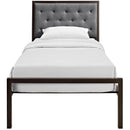  Modway Furniture Mia Twin Upholstered Platform Bed MOD-5178-BRN-GRY-SET IMAGE 1