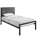  Modway Furniture Mia Twin Upholstered Platform Bed MOD-5178-BRN-GRY-SET IMAGE 2